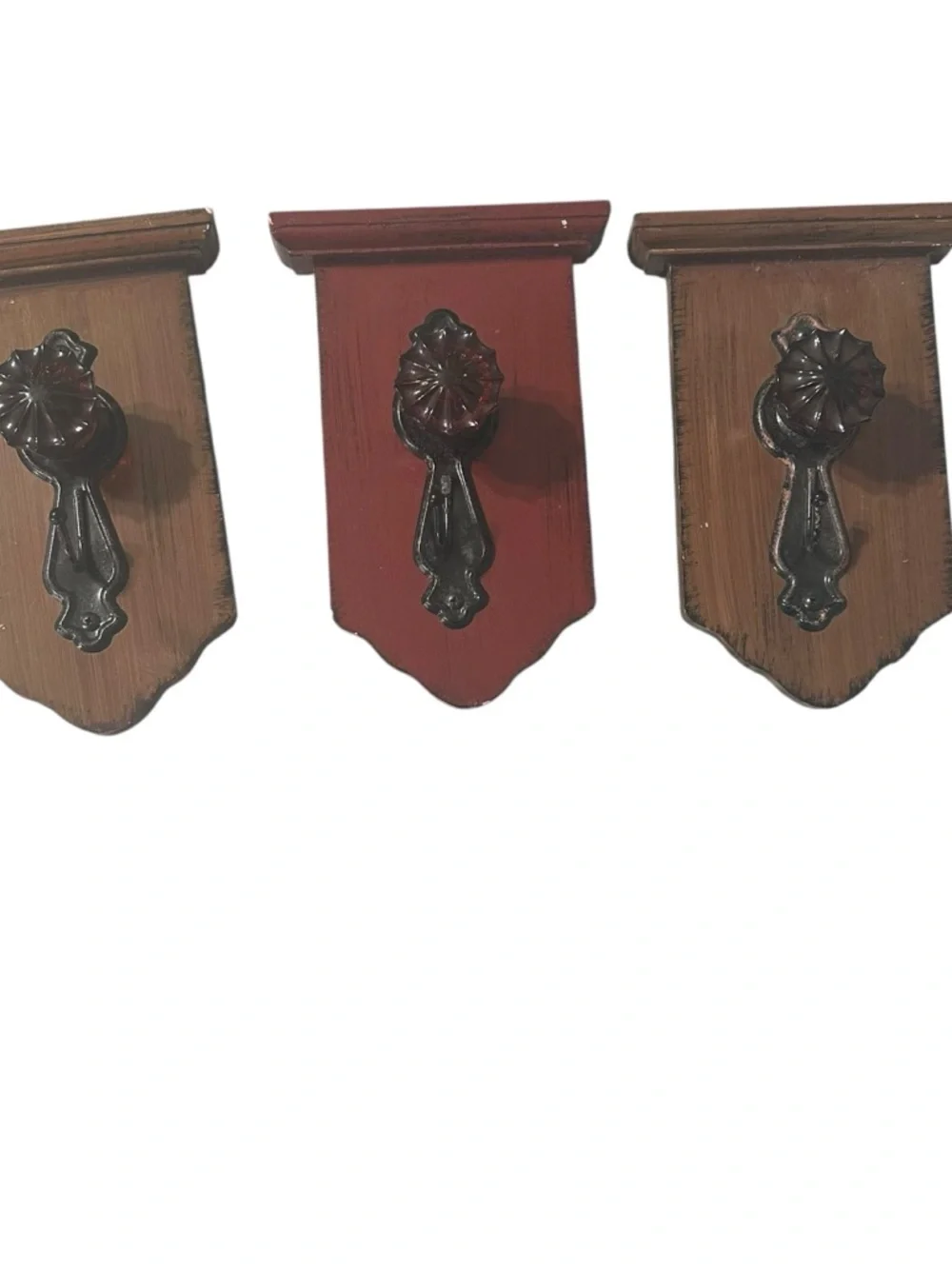 Set of 3 Vintage Style Wall Hooks Rustic Farmhouse Cottage Decor